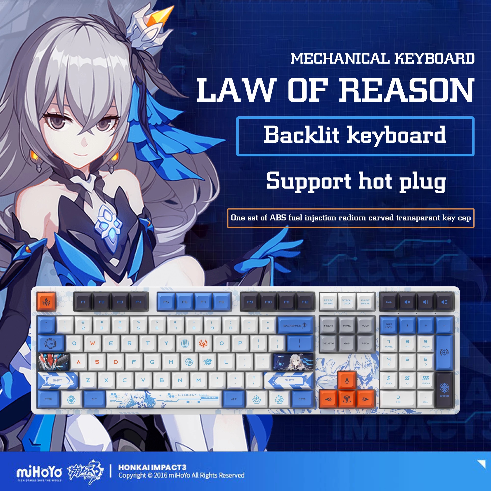 Bàn phím AKKO 5108S Honkai Impact 3rd - Stygian Nymph (Akko cs switch - Crystal)_Mới, hàng chính hãng