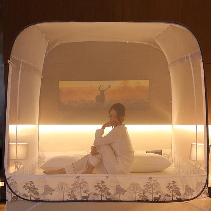 BH 1 năm Mùng chụp tụ bung Màn Khung Gấp Gọn Vải Xịn Không Tưa Xời, Không Chạy Chỉ Xước, có Viền chân chống muỗi