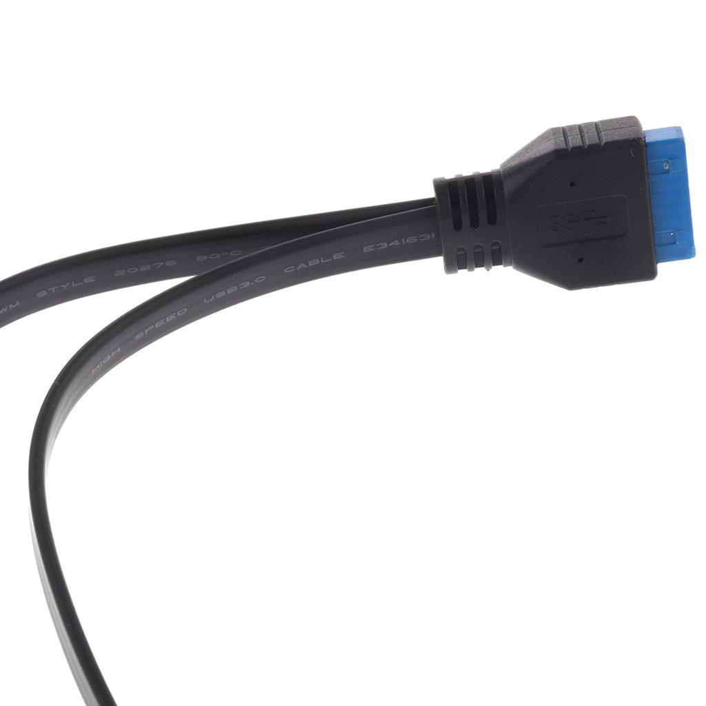2Ports Dual USB 3.0 Type A Female to 20Pin Header Motherboard Adapter Cable