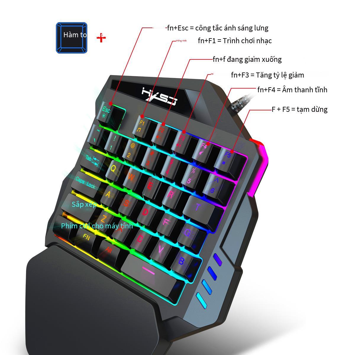 Khuyến mại V100 bàn phím một tay dành cho người thuận tay trái đặt điện thoại di động nhỏ mini ngai vàng với bàn phím trò chơi ngai vàng gà