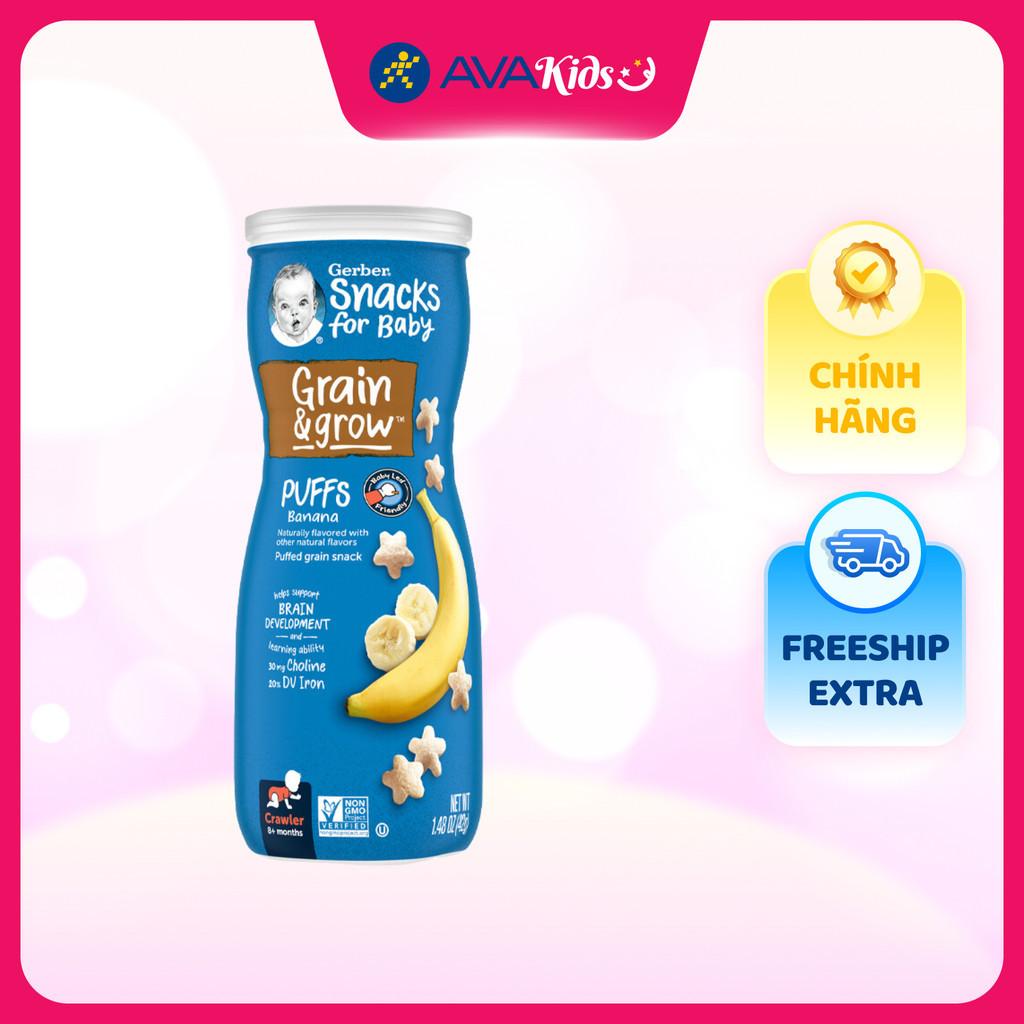 Bánh ăn dặm Gerber Puffs vị chuối lon 42g (từ 8 tháng) - Hàng Chính Hãng