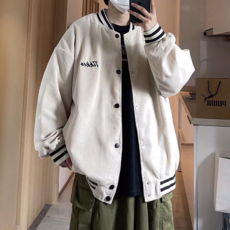 Áo bomber áo khoác nhung varsity khoác nhung tăm 1 lớp Tikkeo thêu chữ cao cấp - ThoiTrang
