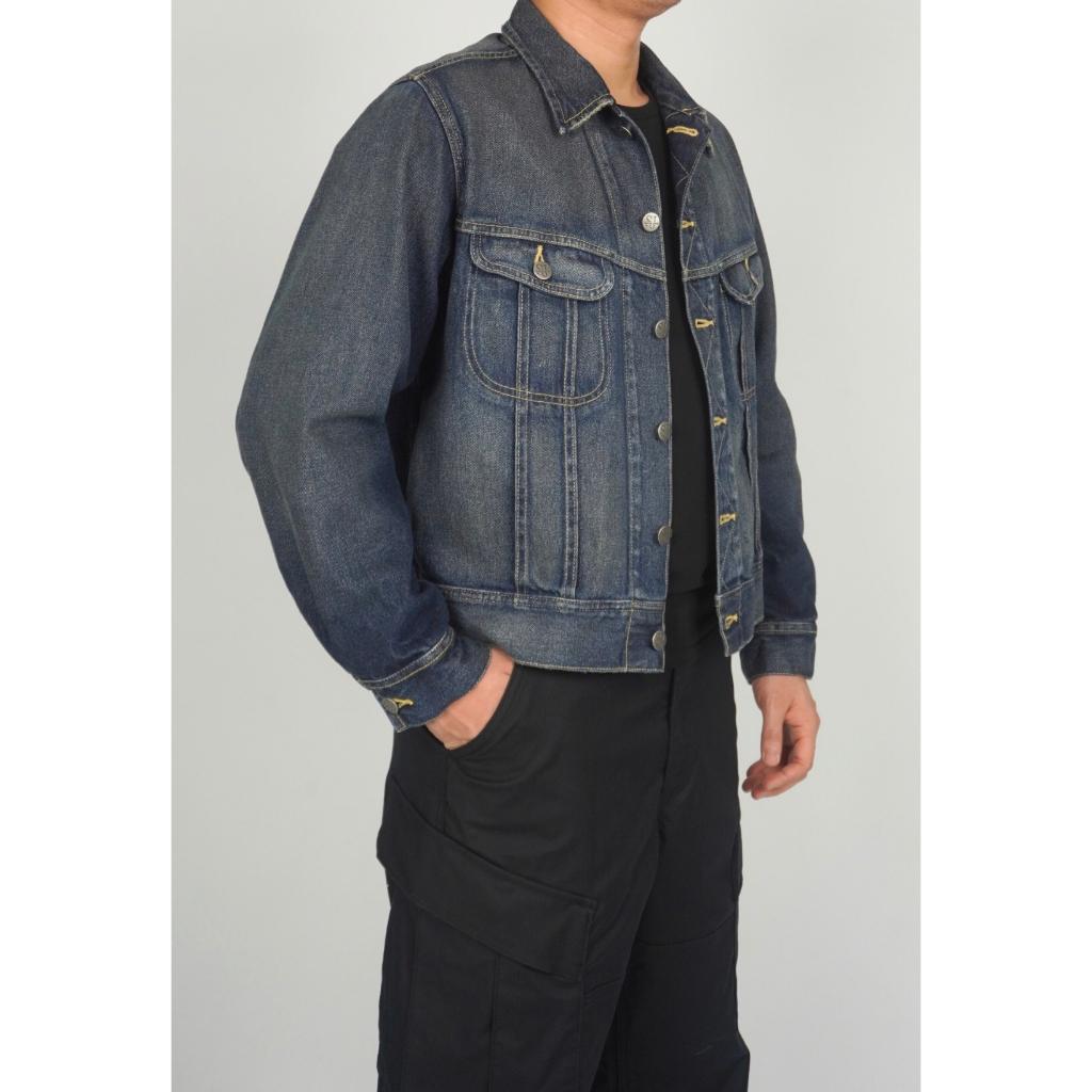 Áo JACKET Dáng Ngắn JK2 màu xanh nhạt, áo khoác bò nam siêu đẹp, chất vải Jean cotton cao cấp thương hiệu Samma Jeans - Xanh than