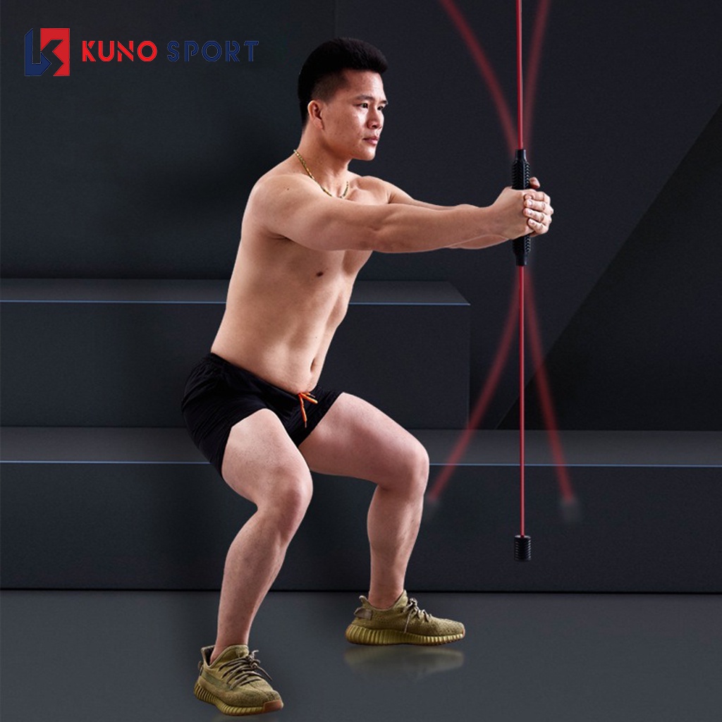 Thanh rung đàn hồi tập gym, tác động toàn thân, gậy tập gym KUNOSPORT đa năng tại nhà