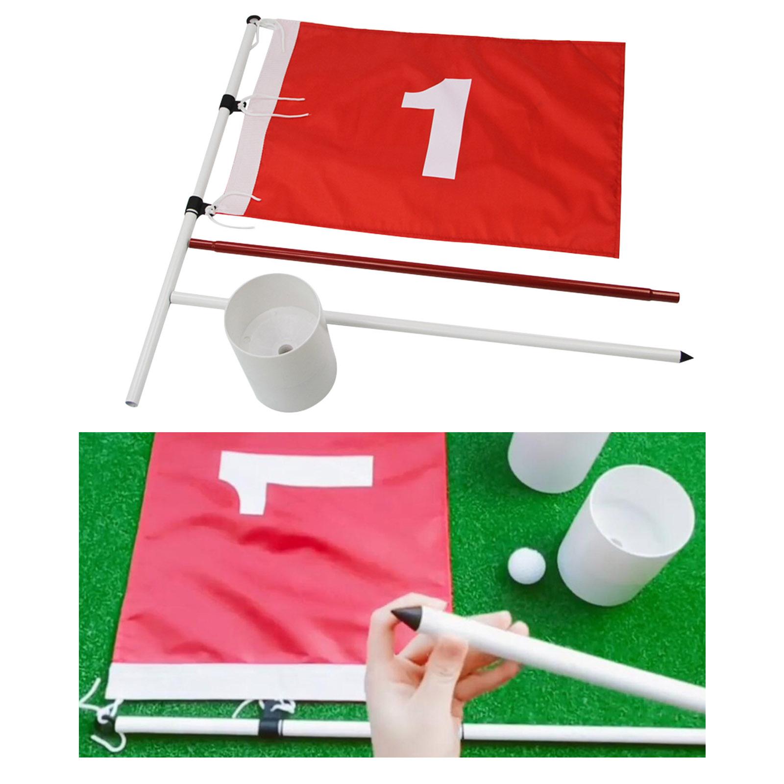 Golf Flagsticks Set Golf Practice Hole Cup Putting Green Flag Golf Pin Flags