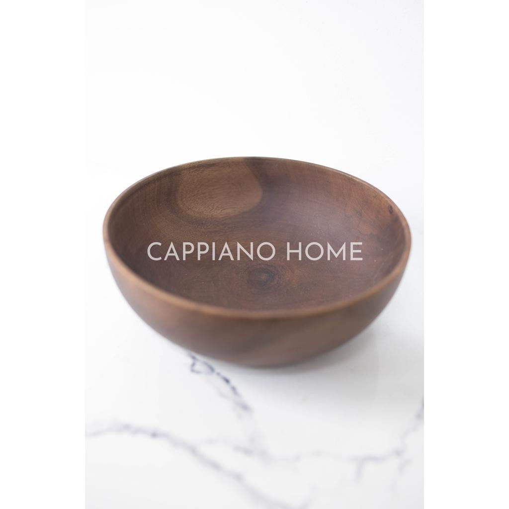 Bát gỗ Decor phong cách Nhật Bản, bát gỗ sâu lòng đựng salad, bát đựng đồ ăn tiện lợi | Cappiano Home