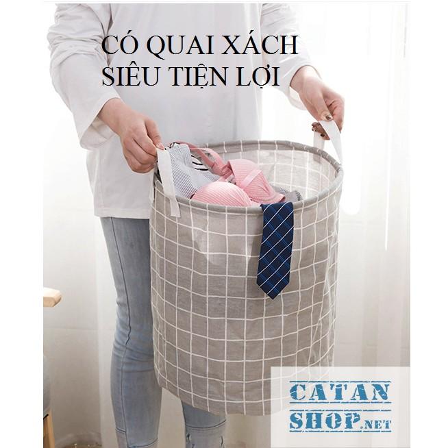 Giỏ vải, Túi đựng quần áo chăn màn vải canvas không thấm nước, sọt đựng đồ đa năng GD490-W02
