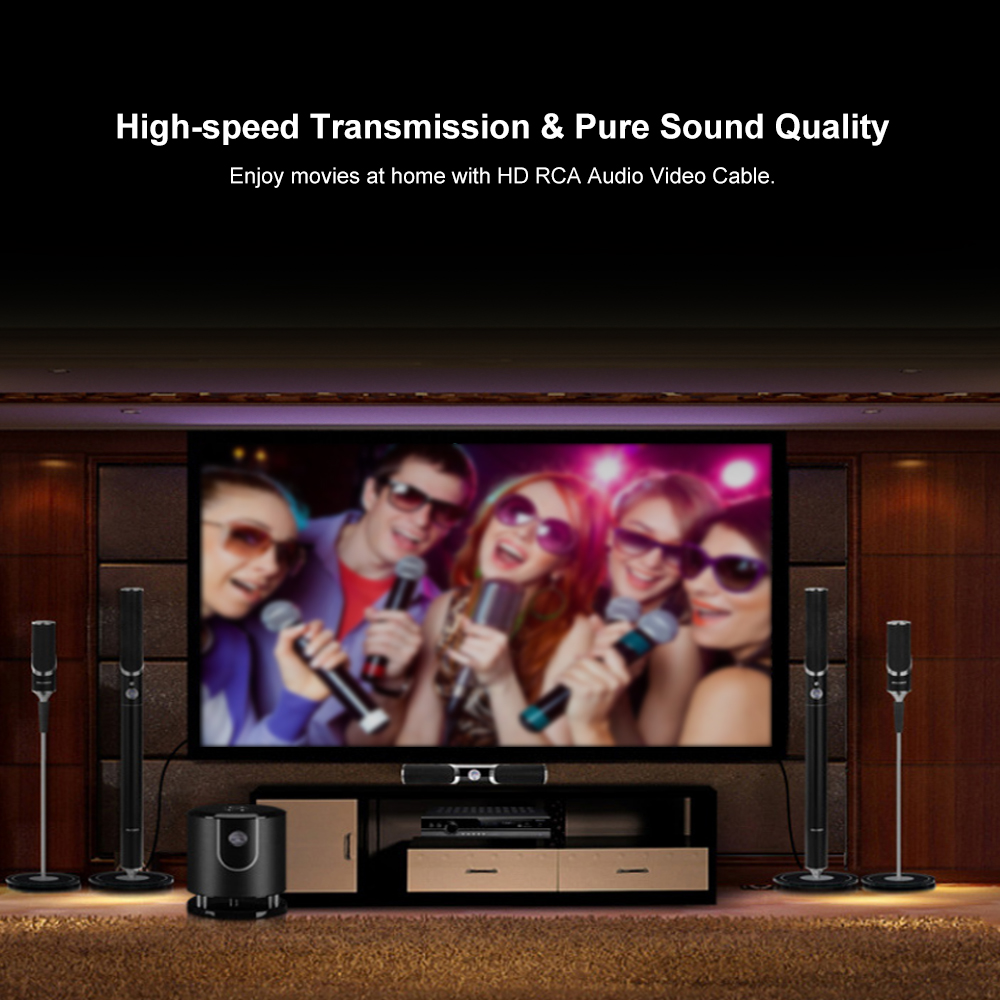 Cáp Âm Thanh Video 1.5 Mét HD RCA Sang 3 RCA Male SV Cho Bộ Chuyển Đổi Dv MP4