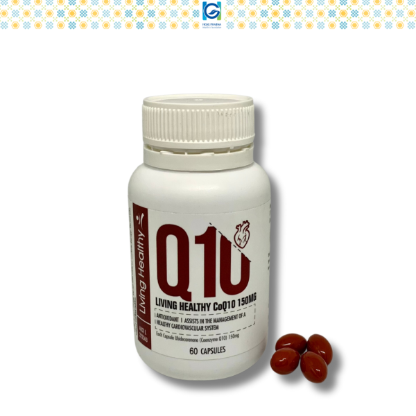 Viên uống Living Healthy CoQ10 150mg hỗ trợ sức khỏe tim mạch (Hộp 60 viên)