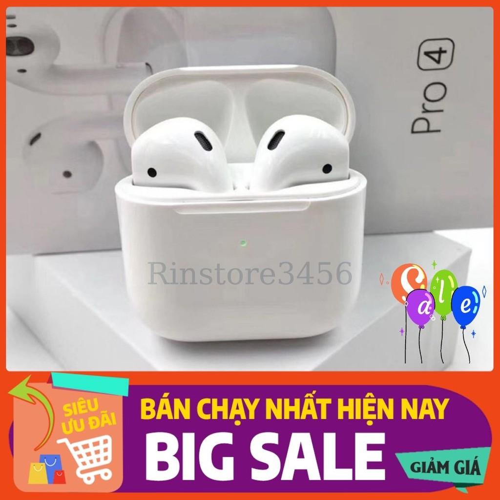 Tai nghe bluetooth Airpods Pro 4 True wireless 5.0 chuyên gaming, đổi tên, định vị dành cho iphone và android