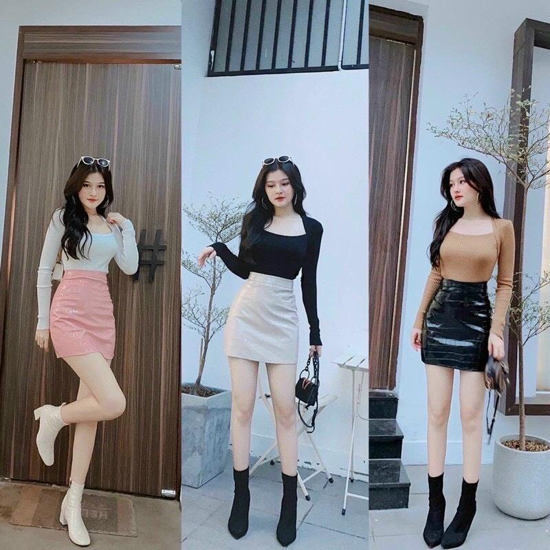 Áo thun nữ dài tay cổ chéo siêu hot