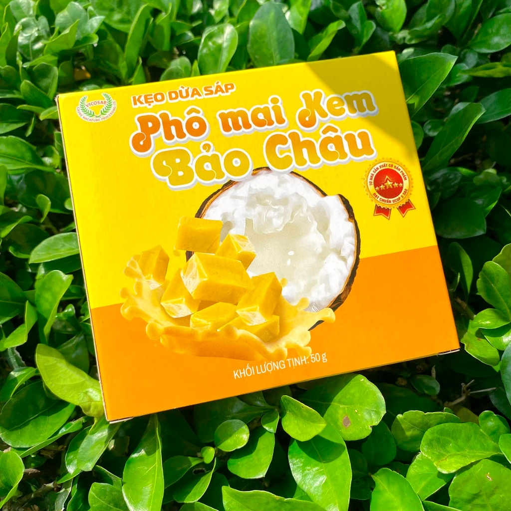 Kẹo dừa sáp VICOSAP vị cà phê muối phô mai kem Bảo Châu kẹo mềm dẻo ít đường đặc sản Trà Vinh