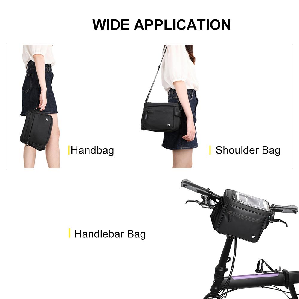 Túi giữ nhiệt tay lái xe đạp 4,5L với màn silicone đựng điện thoại cảm ứng, chống nước