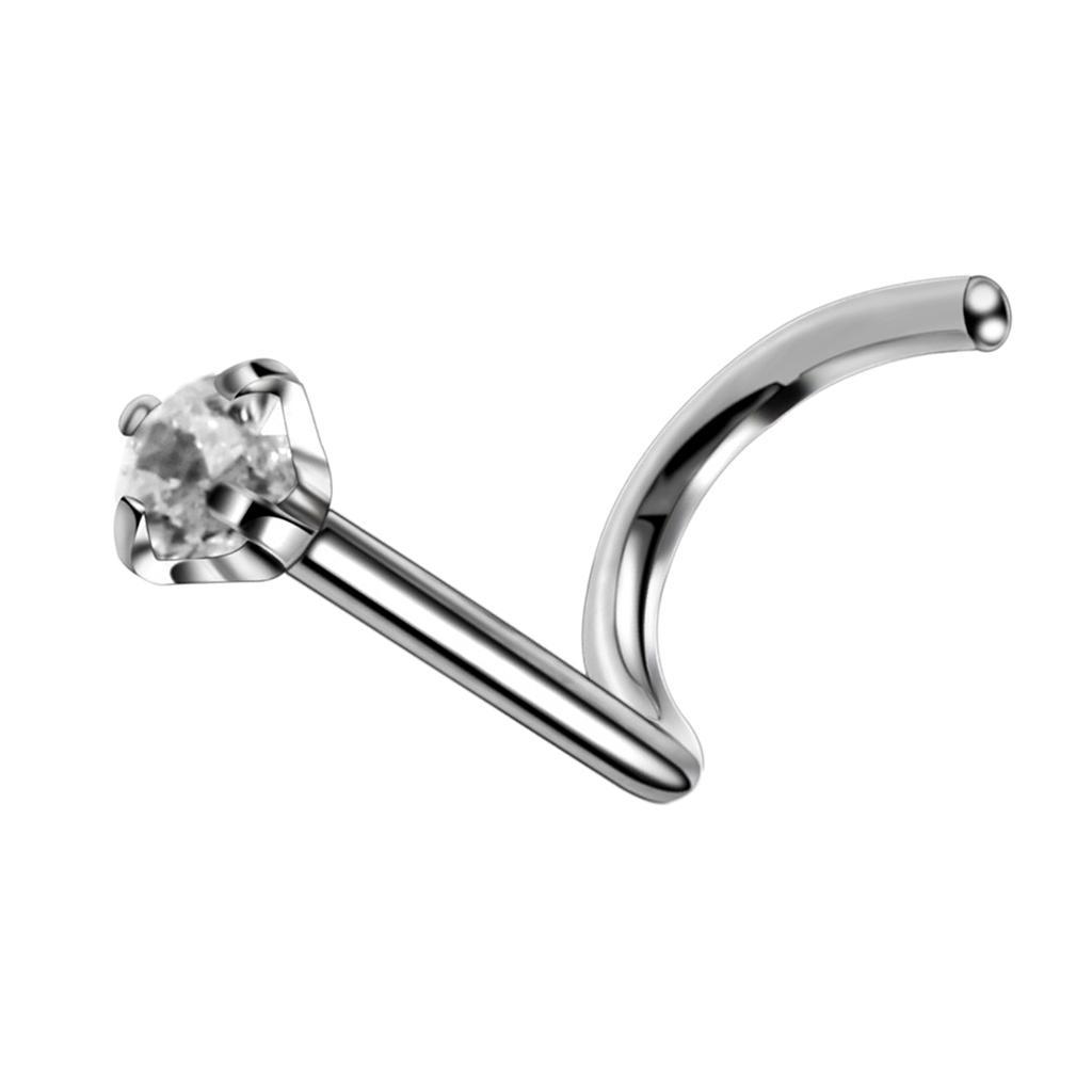 Multicolor Zircon Curved Nose Studs Bar Ring Body Piercing Jewelry 9Pcs 20g