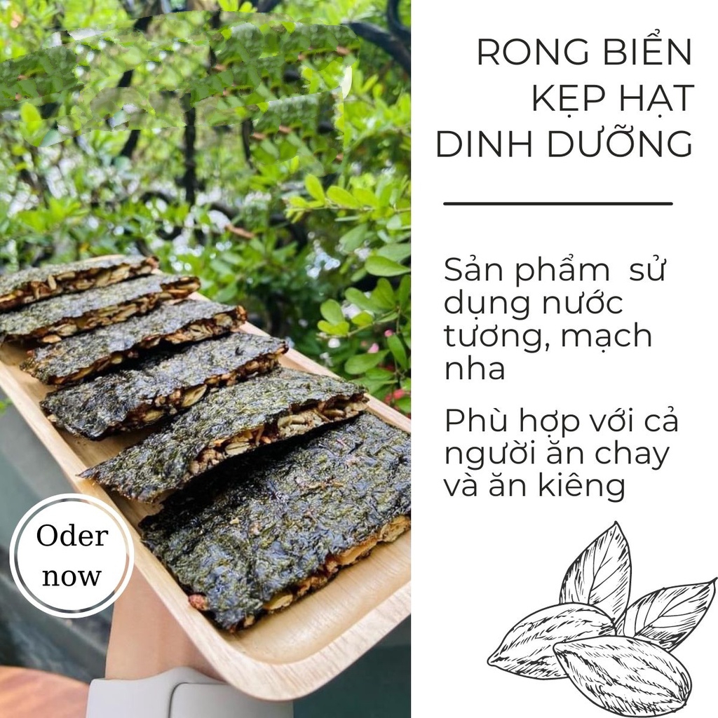 Rong Biển Kẹp Hạt dinh dưỡng- Rong Biển Mix Hạt Bổ Sung Dinh Dưỡng Tốt Cho Sức Khỏe Tim Mạch Và Hệ Tiêu Hóa 250g/500g