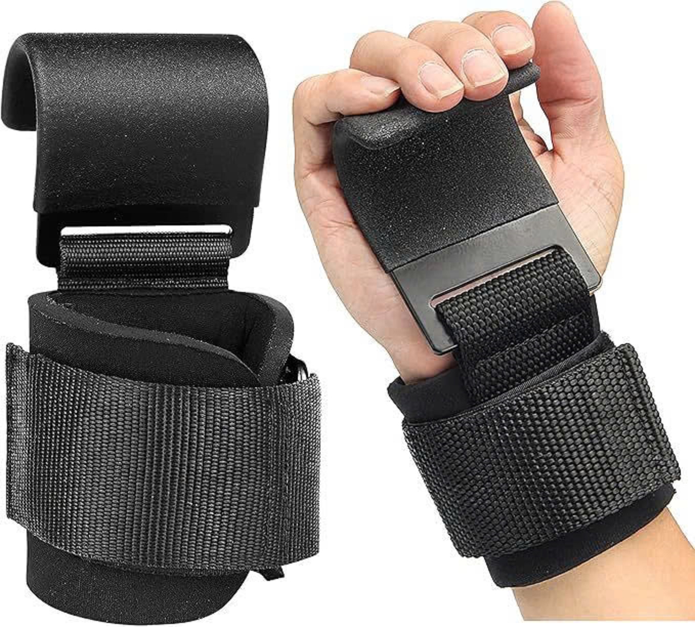 Quấn Cổ Tay Tập Xà Đơn Có Móc Thép (3 Màu) , Găng Tay Có Móc Nâng Tạ