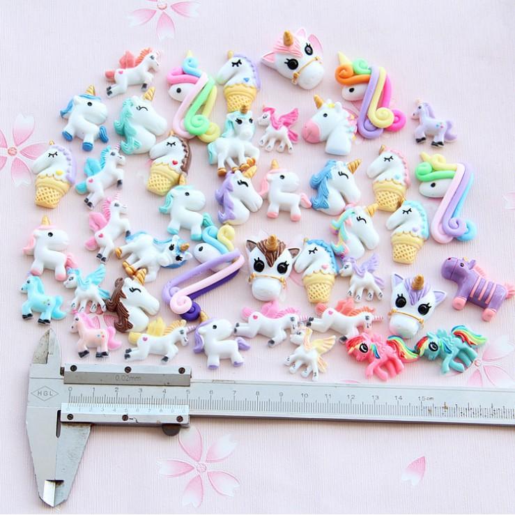 *HN* Túi 100 charm unicorn kỳ lân một sừng cho các bạn trang trí vỏ điện thoại, kẹp tóc, thiệp mời, DIY