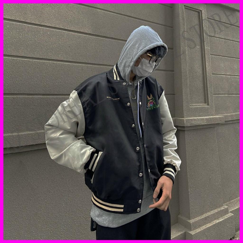 Áo Khoác Dù Nam Nữ Unisex - Áo Khoác Bomber SYSTEM Phối Tay