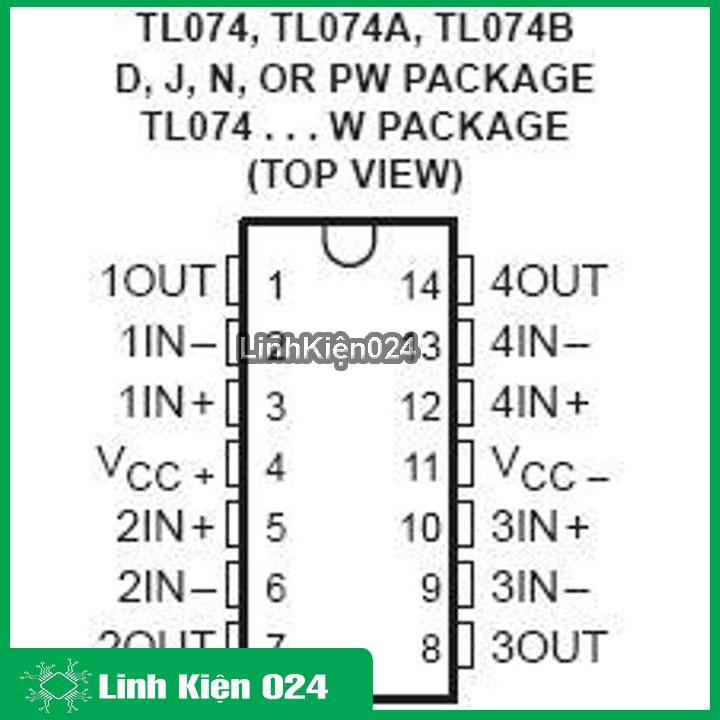 IC TL074 Tiêu Thụ Ít Điện Năng