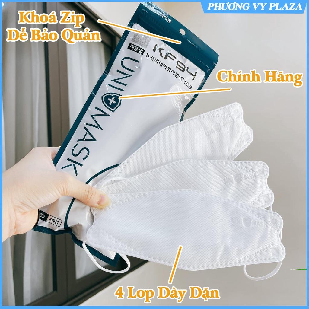 Khẩu trang KF94 uni mask Chống Bụi Mịn Và Kháng Khuẩn Hàng Cao Cấp Hàn Quốc( túi 5 chiếc