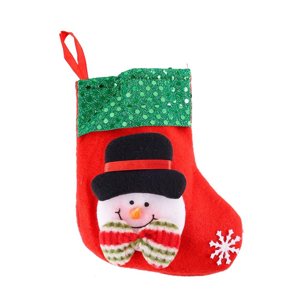 Set 5 Túi Đựng Kẹo / Bánh Quy Trang Trí Cây Thông Giáng Sinh Hình Vớ / Ông Già Noel / Người Tuyết / Ông Già Noel Cỡ Lớn