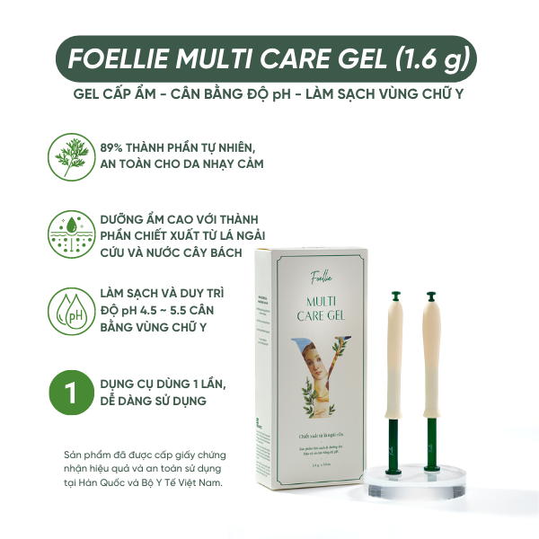 [ĐỘC QUYỀN] Gel FOELLIE Cấp Ẩm, Làm Sạch Và Cân Bằng Độ Ph Vùng Chữ Y Multi Care Gel 1,6g