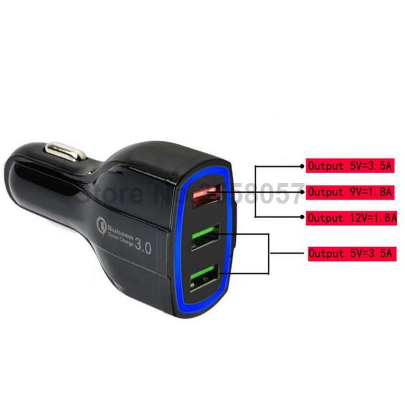 QC3.0 Bộ sạc xe hơi nhanh 3.0 Bộ sạc nhanh 3 xe tải USB Bộ sạc bộ sạc toàn cầu sạc nhanh cho điện thoại di động