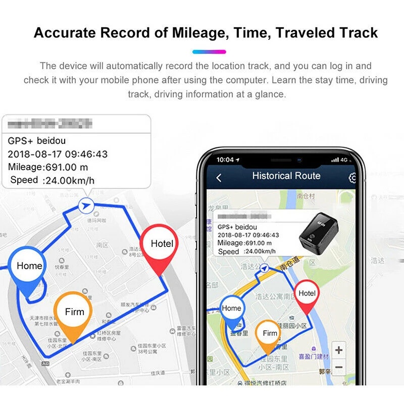 Định vị và ghi âm GF09 theo dõi và quan sát từ xa trên điện thoại, sử dụng App 360 GPS, không dây có pin chờ tầm 3-4 ngày