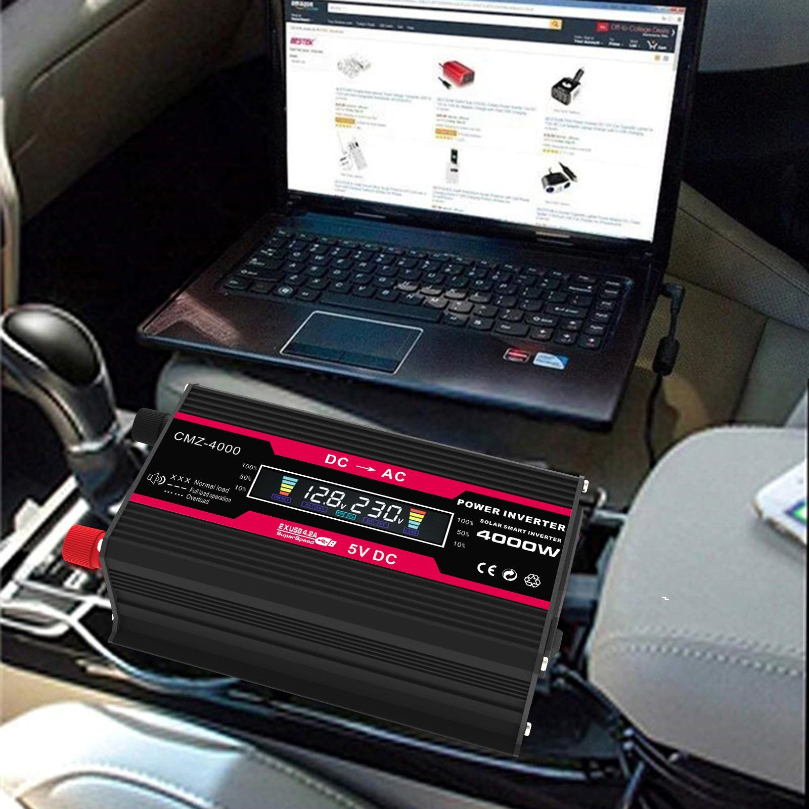 Power Inverter with 4.2A Dual USB and Lighter Charger for Outdoor Black 220V