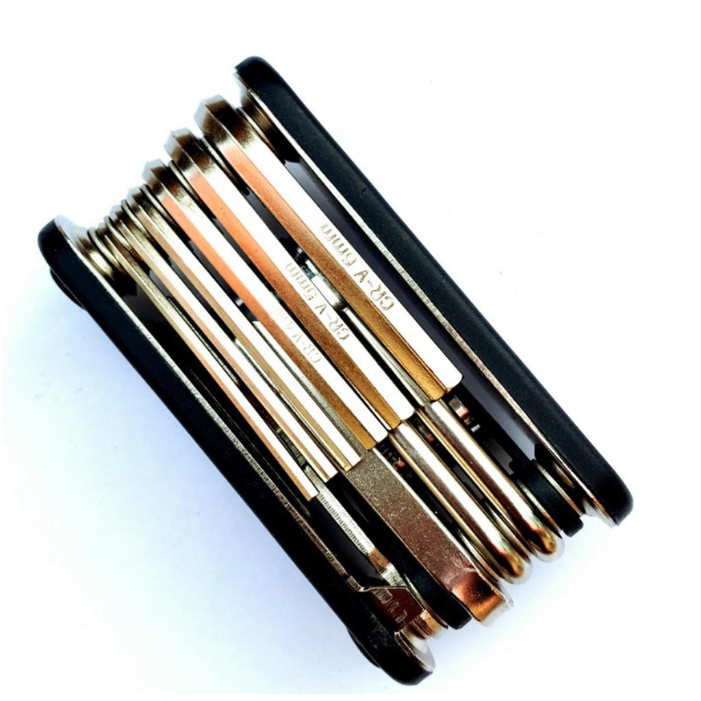 Black 16in1 Multi-Function Bike Bicycle Cycling Mechanic Repair Tool Kit