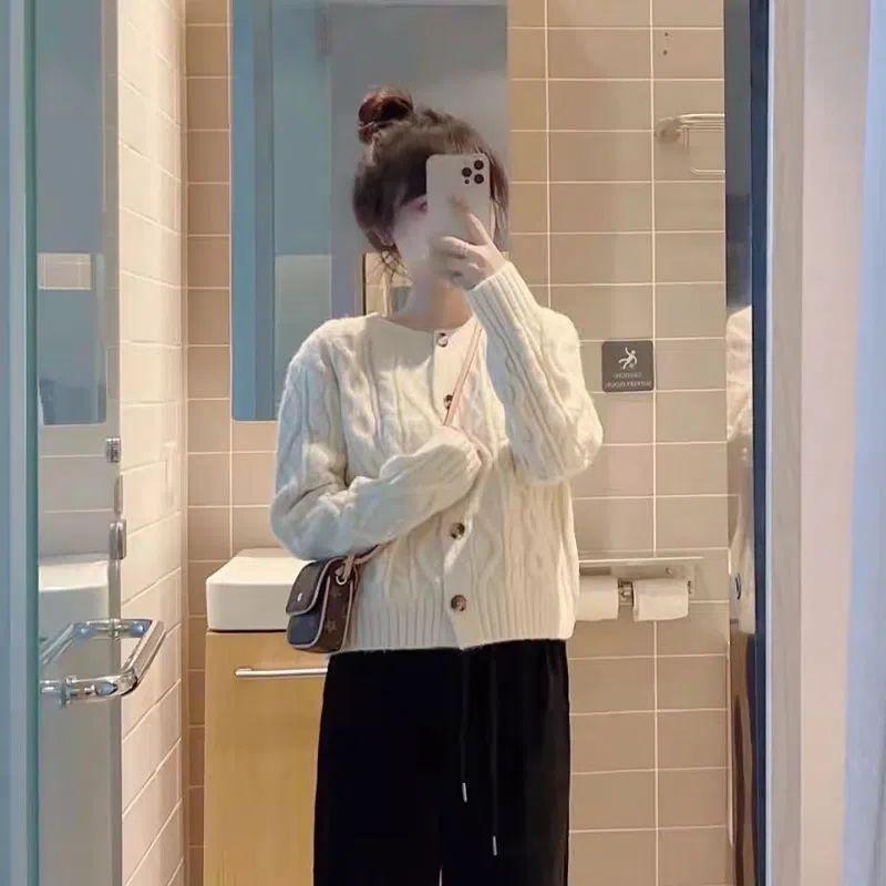 Ốp Áo Khoác Sweater Ngắn Phong Cách Mary Influencer Cabinet Xiaoxiang Thời Trang Thu Đông Mới - Quần