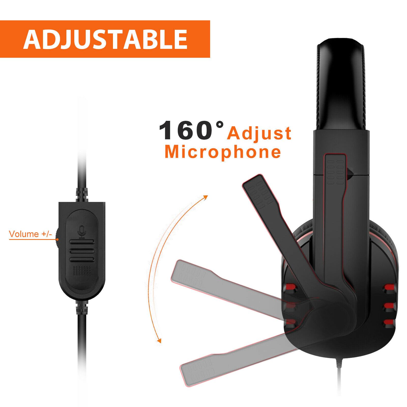Pro Game Thủ Micro Tai Nghe Tai Nghe Chụp Tai Cho PS5 PlayStation 4 Xbox One & Máy Tính Máy Tính Đỏ Tai Nghe