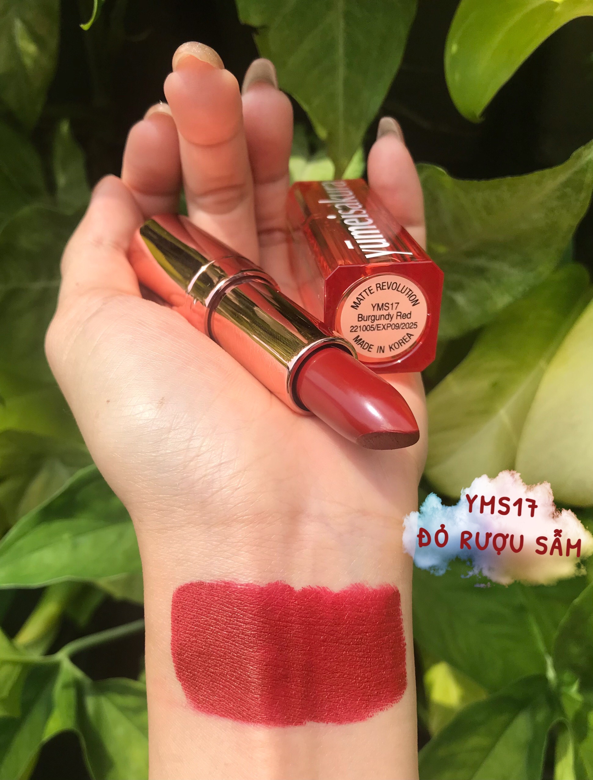 Son Thỏi Lì Mịn Chotto Matte Yumeisakura Đỏ Rượu Sẫm Burgundy Red Lipstick YMS17 3.5g