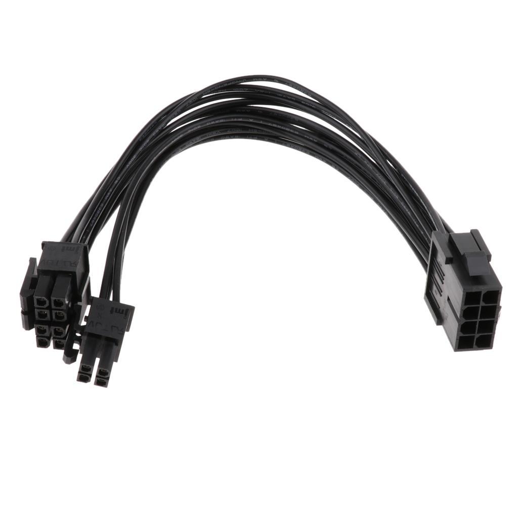 CPU 8Pin to 8+4pin Connector Converter Cable - Black 20cm