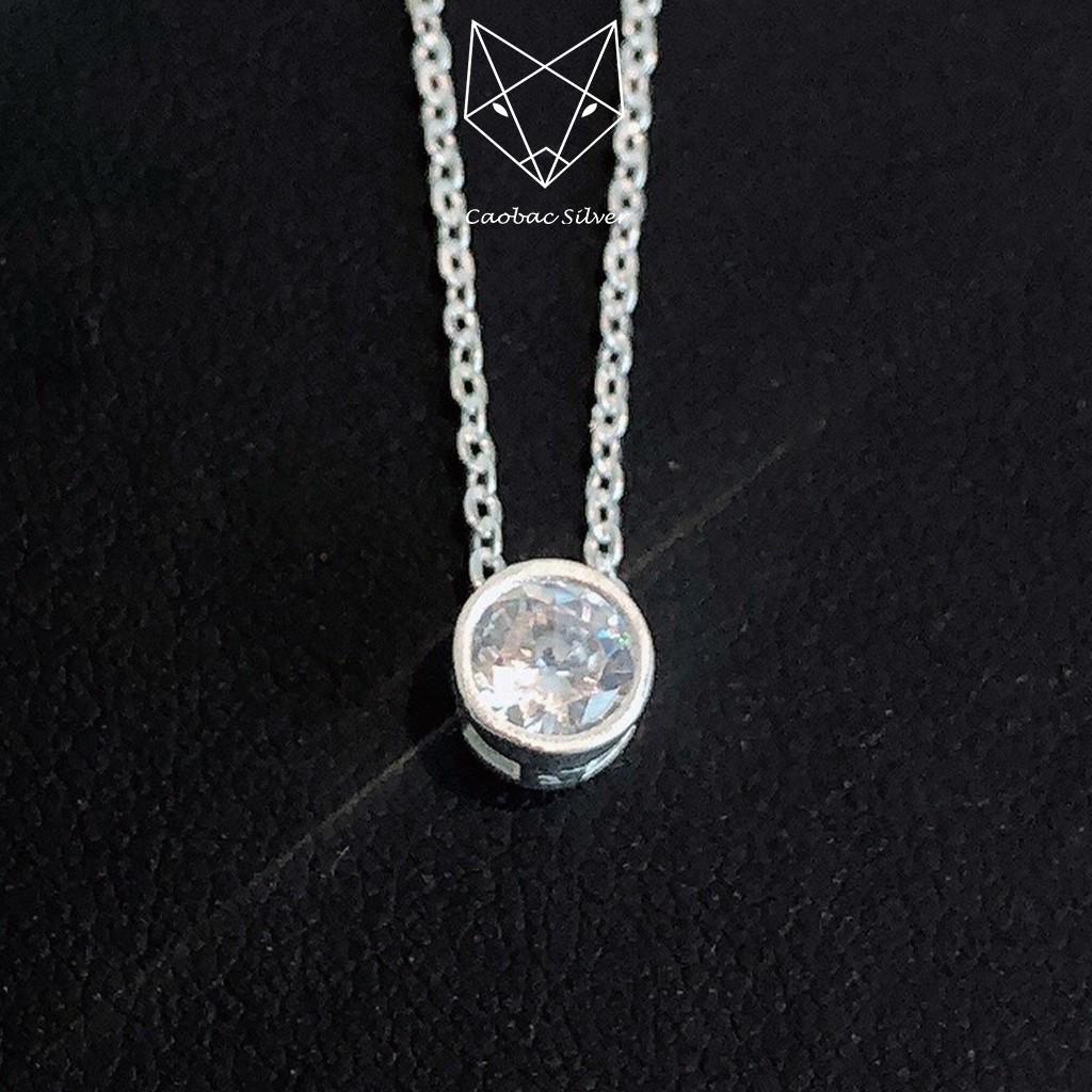 Dây Chuyền Bạc Nữ S99 CaoBac Silver Ổ Đá Miết Phong Cách Cổ Điển Cho Bạn Nữ Nhẹ Nhàng
