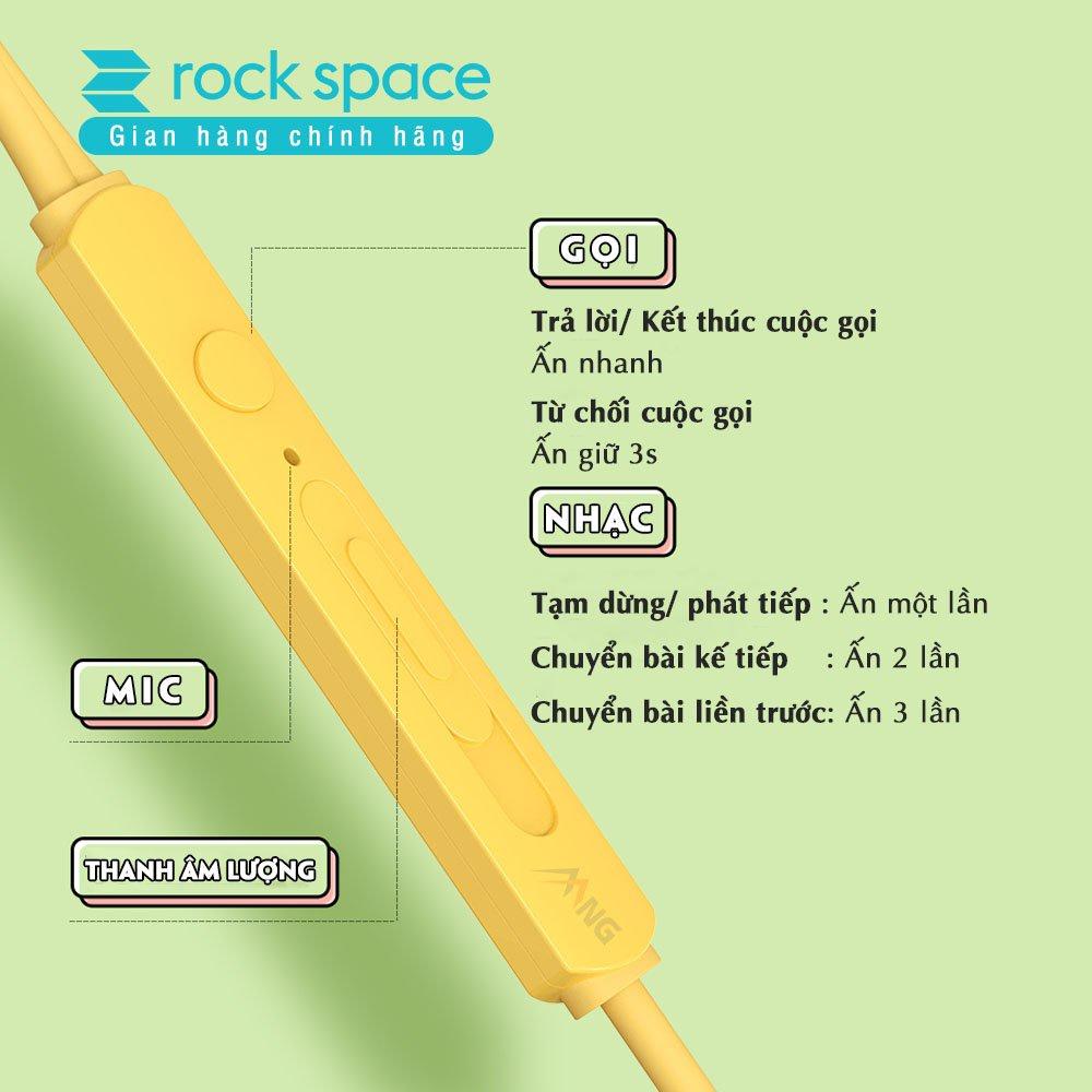 Tai nghe có dây Rockspace ES07 dành cho samsung có mic chuẩn 3,5 nhét tai - Hàng chính hãng 