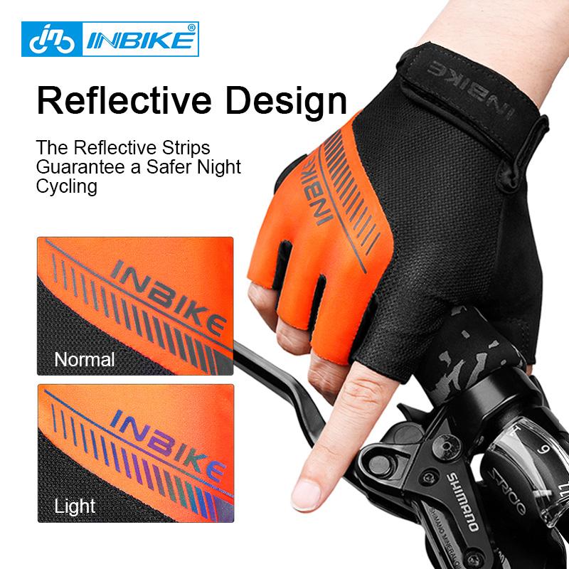 INBIKE Đi Xe Đạp Găng Tay Xe Đạp Ngón Chống Sốc Thoáng Khí Xe Đạp MTB Găng Tay Thể Thao Nam Nữ Thiết Bị Đạp Xe BH008 Color: Black Size: XXL
