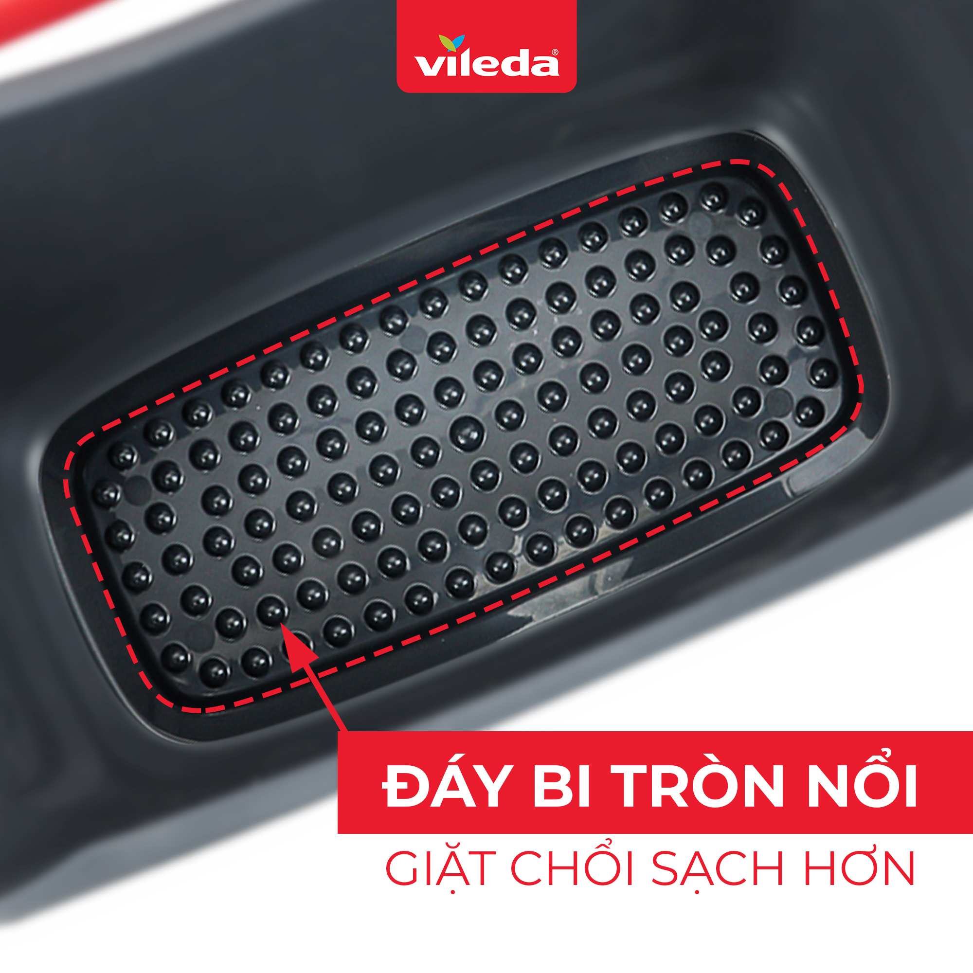 Thùng giặt cây lau nhà VILEDA Everyday Mop Bucket dung tích 11L, phù hợp cây lau tự vắt, bản rộng, chữ nhật - TSU160444