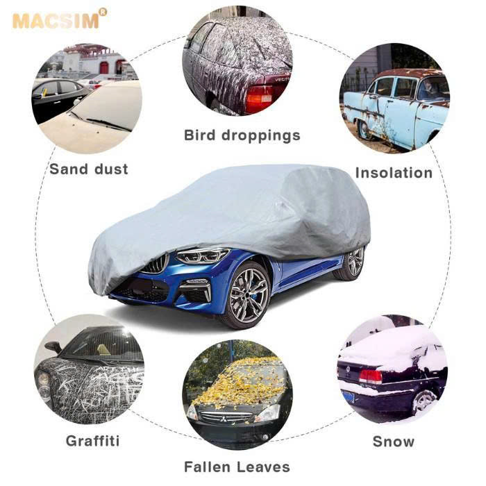 Bạt phủ ô tô chất liệu vải không dệt 3 lớp cao cấp thương hiệu MACSIM cho xe ô tô Volkswagen Viloran- màu ghi