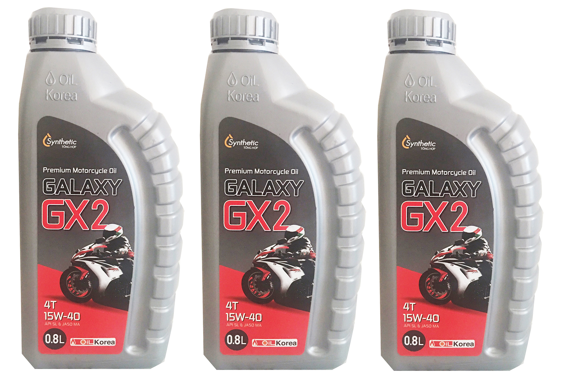 Nhớt xe số Galaxy GX2 Hàn Quốc cao cấp (15ww40) - 2 chai - 800ml - Hàng chính hãng