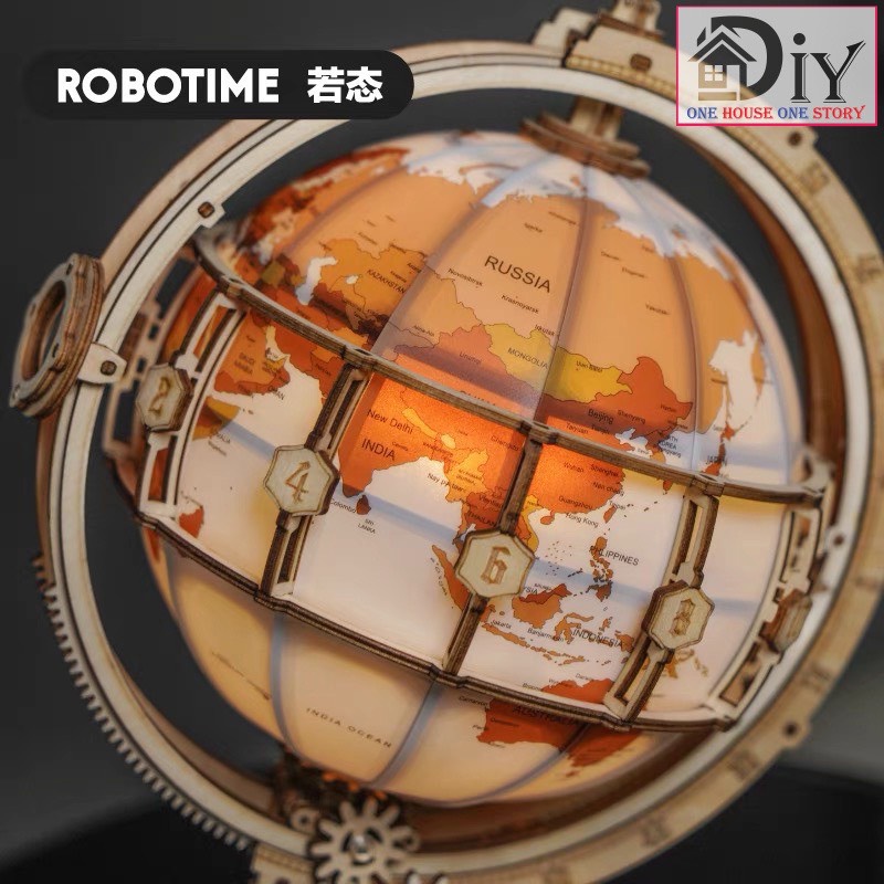 Mô hình Robotime Rokr ST003 Cơ động học Quả cầu phát sáng tự lắp ráp bằng gỗ 3D - Quà tặng tự làm sáng tạo đáng yêu cho bạn