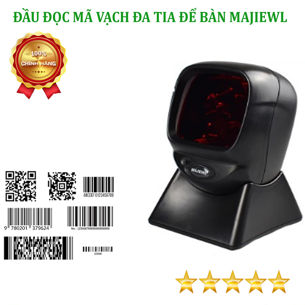 Máy Đọc Mã Vạch, Máy Quét Mã Vạch, Đầu Đọc Mã Vạch Đa Tia Để Bàn MAJIEWL Max Star 2021 - HÀNG CHÍNH HÃNG, Chính Xác, Nhanh Chóng, Dễ Dàng Sử Dụng