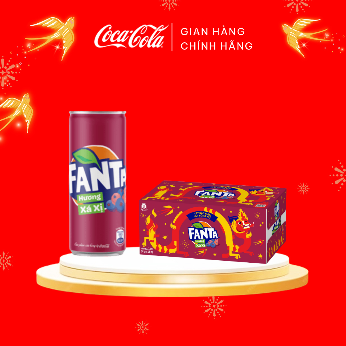 Lốc 24 Lon Nước Giải Khát Có Gas Fanta Xá Xị