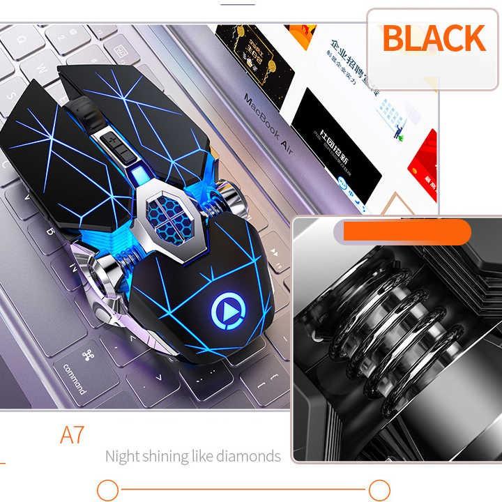 Chuột A7 không dây chuyên game pin sạc Led 7 màu - CHUỘT ĐỈNH CHO DÂN PUBG & FPS