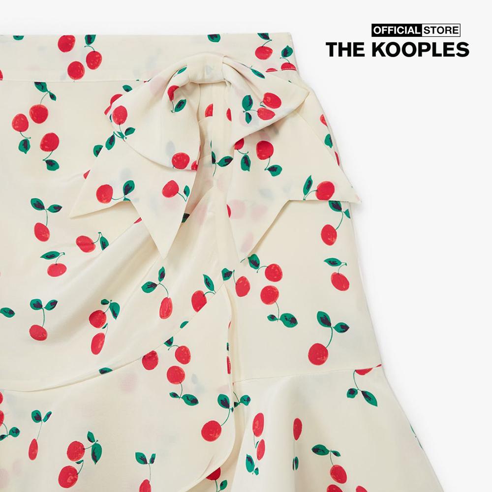 THE KOOPLES - Chân váy mini dáng quấn Cherry Print FJUP20030K