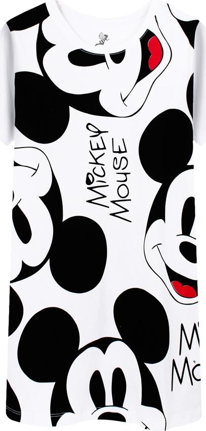 Đầm Thun Form Suông Mickey Face - Trắng