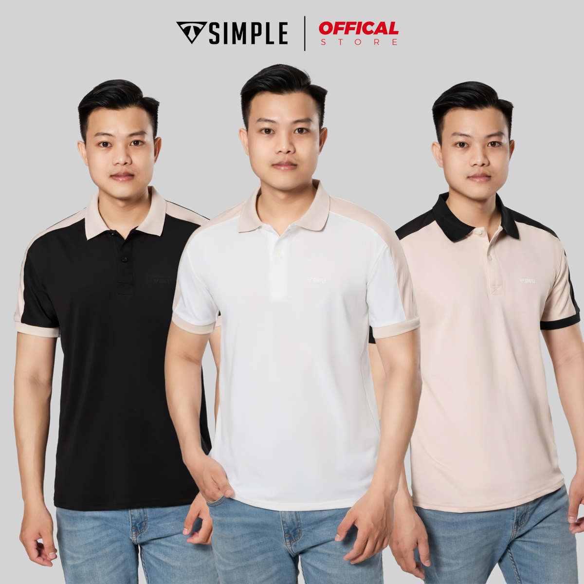 Áo thun polo nam TSIMPLE có cổ ngắn tay vải cotton cá sấu cao cấp form rộng big size A02006