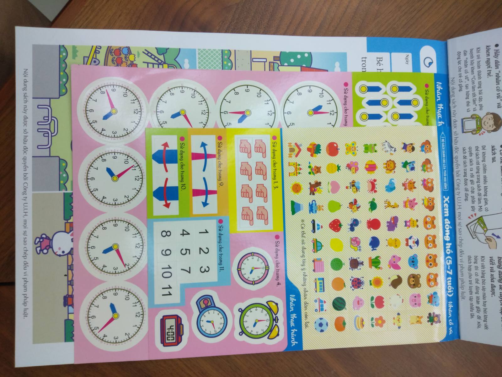 Xem đồng hồ (5~7 tuổi) – Giáo dục Nhật Bản – Bộ sách dành cho lứa tuổi nhi đồng – Thích hợp cho trẻ bắt đầu có hứng thú với việc xem đồng hồ