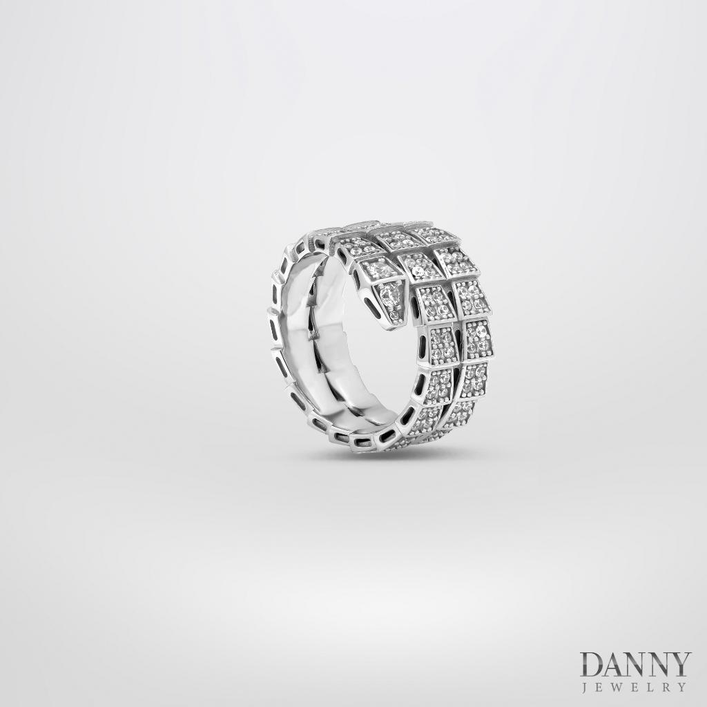 Nhẫn Danny Jewelry Bạc Thổ Nhĩ Kỳ Xi Rhodium Đính Đá CZ N0001TNK (Free Size)