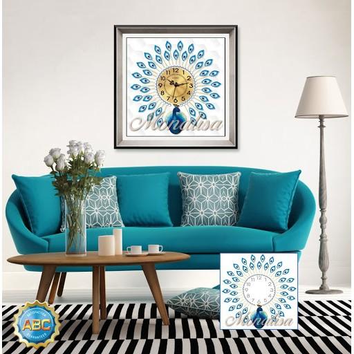 Tranh đá công đồng hồ tuyệt đẹp Y8013 - kích thước: 60 * 60cm.